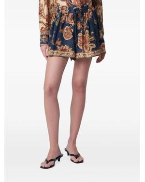 Zimmermann Aster Floral-Print Shorts - Black