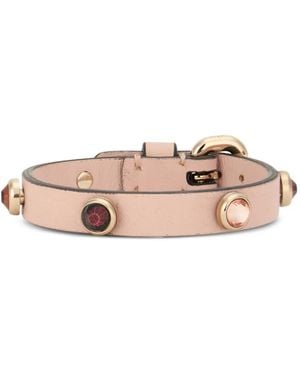 Red(V) Buckle Embellished Bracelet - Pink