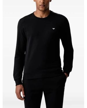Emporio Armani Logo-Embroidered Sweatshirt And Track Trousers Set - Black