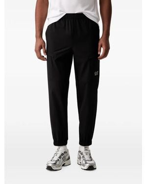 EA7 Ventus 7 Logo-Print Track Pants - Black