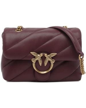 Pinko Mini Love Birds Puffer Shoulder Bag - Purple