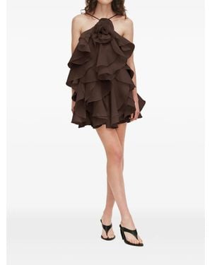 Aje. Pandorea Ruffled Mini Dress - Brown