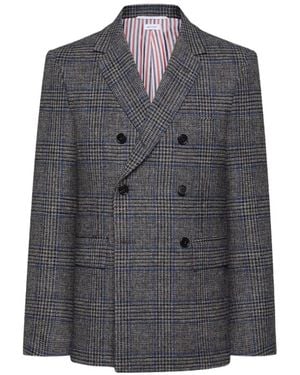 Thom Browne Prince Of Wales Hunting Tweed Sportcoat - Grey