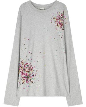 Dries Van Noten Embellished Long-Sleeve T-Shirt - Grey