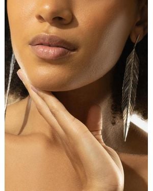 CADAR Second Skin Feather Drop Earrings - Brown