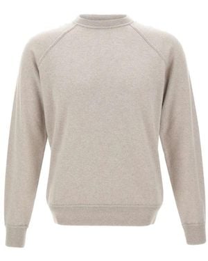 FILIPPO DE LAURENTIIS Raglan-Sleeves Ribbed Jumper - White