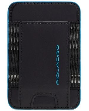 Piquadro Logo-Print Magsafe Cardholder - Blue
