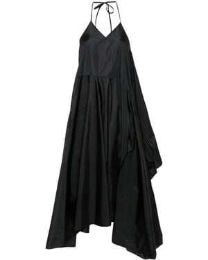 ALAINPAUL Draped Maxi Halter Dress - Black