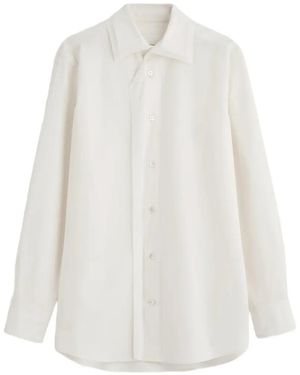 Maison Margiela Fusion Velvet Placket Cotton Shirt - White