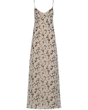 Raquel Diniz Floral-Print Slip Maxi Dress - Natural