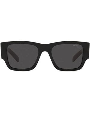 Prada Eckige Sonnenbrille Mit Triangel-Logo - Schwarz
