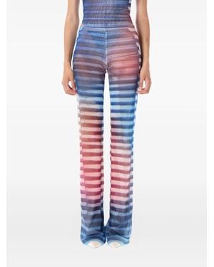 Jean Paul Gaultier Air ストライプ メッシュパンツ - ブルー