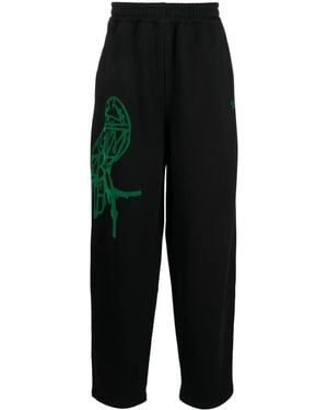 GmbH Graphic-Print Track Trousers - Black