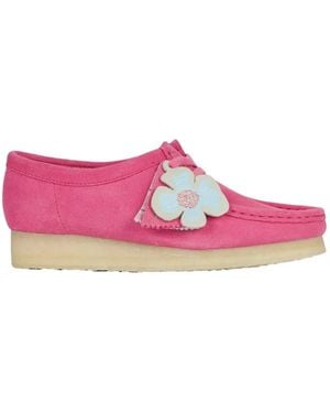 Clarks Wallabee Suede Loafers - Pink