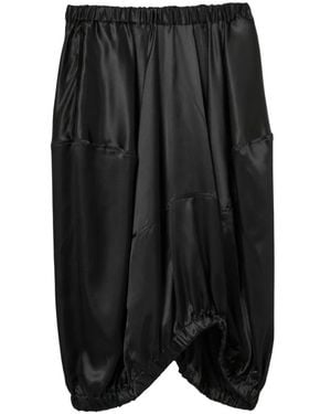 COMME DES GARÇON BLACK Asymmetric Satin Skirt - Black