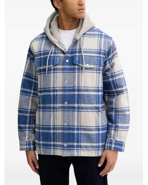Vans Piedmont Hooded Plaid Shacket Jacket - Blue
