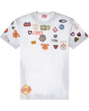 DIESEL T-Shirt À Patchs Imprimés - White
