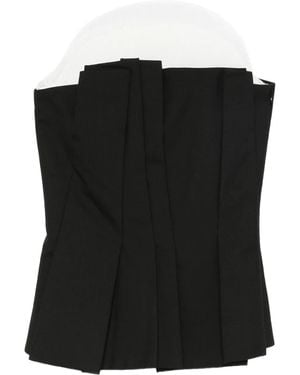 Rohe Pleated Bustier Top - Black