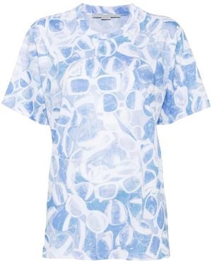 Stella McCartney Sunglasses-Print T-Shirt - Blue