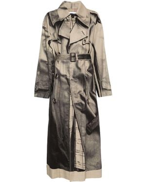 Jean Paul Gaultier Printed Trench Coat - Brown