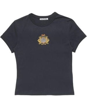 Acne Studios Crest Logo T-Shirt - Blue