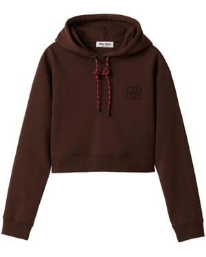 Miu Miu Hoodie aus Fleece - Braun