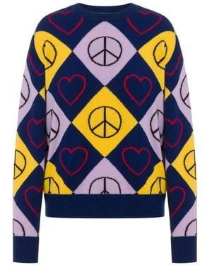 Love Moschino Inlaid Wool Sweater - Blue