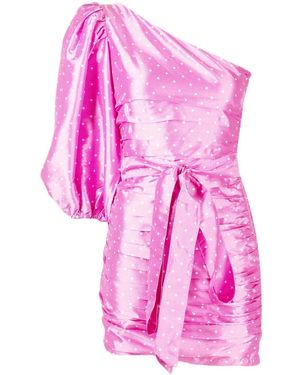 LoveShackFancy Pleated One-Shoulder Dress - Pink