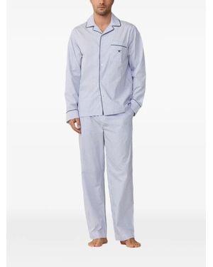 Hackett Pyjama En Coton À Rayures - Blue
