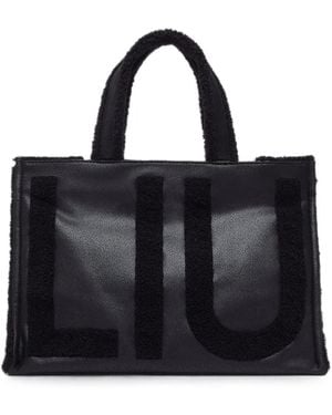 Liu Jo Large Tote Bag With Logo - Black