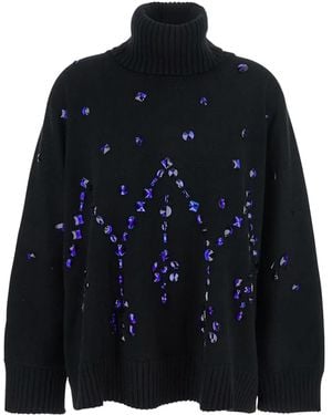 Alberta Ferretti Coltrui Verfraaid Met Kristallen - Blauw