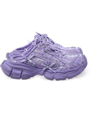 Balenciaga Mules Lacées À Carreaux 3Xl - Purple
