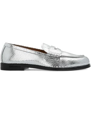 DSquared² Snakeskin-Effect Loafers - White