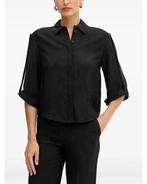 MARCIANO BY GUESS Buttoned Floral Blouse - Black
