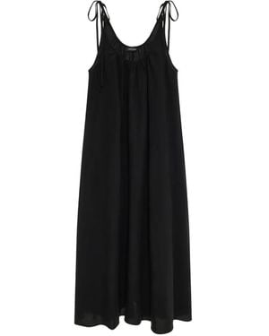 Anine Bing Robe Mi-Longue Flora À Bretelles Nouées - Black