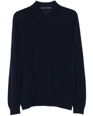 Kiton Langärmeliges Poloshirt - Blau