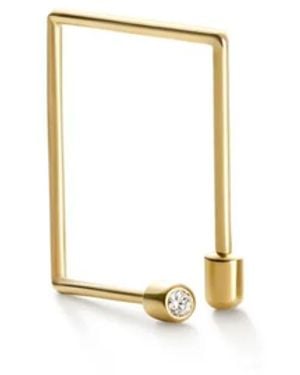 Shihara 18Kt Twist Square 02 Diamond Single Earring - White