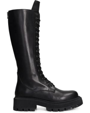 Julie Dee Lace-Up Chunky-Sole Boots - Black