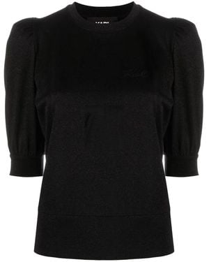 Karl Lagerfeld ハーフスリーブ トップ - ブラック
