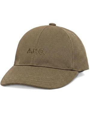 A.P.C. Logo-Embroidered Baseball Cap - Green