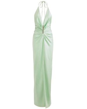 Silvia Tcherassi Jenifer Halterneck Gathered Maxi Dress - Green