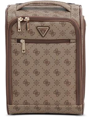 Guess Silia 4G Monogram Zip Luggage - Brown