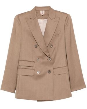 Max Mara Double-Breasted Blazer - Natural