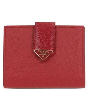 Prada Logo Wallet - Red