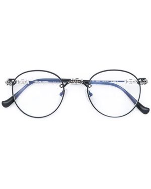 Chrome Hearts Round Frame Glasses - Black