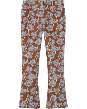 Versace Poppies フレアパンツ - ブルー