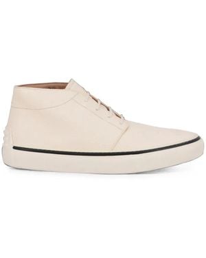 Tod's Grained Leather Boots - White