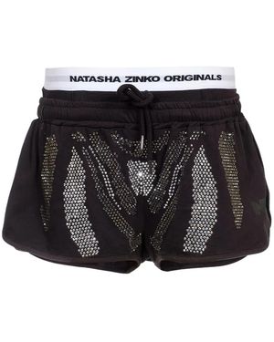 Natasha Zinko Shorts mit Strass - Schwarz