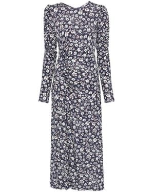 Mar De Margaritas Floral-Print Ruched Midi Dress - White