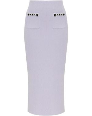 Self-Portrait Stretch-Cotton Skirt - Purple